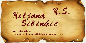 Miljana Sibinkić vizit kartica